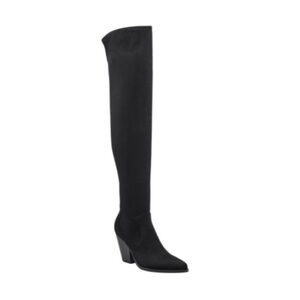 NEW Marc Fisher LTD Gwyneth Over the Knee Tall Faux Suede Heel Boots Black 8.5